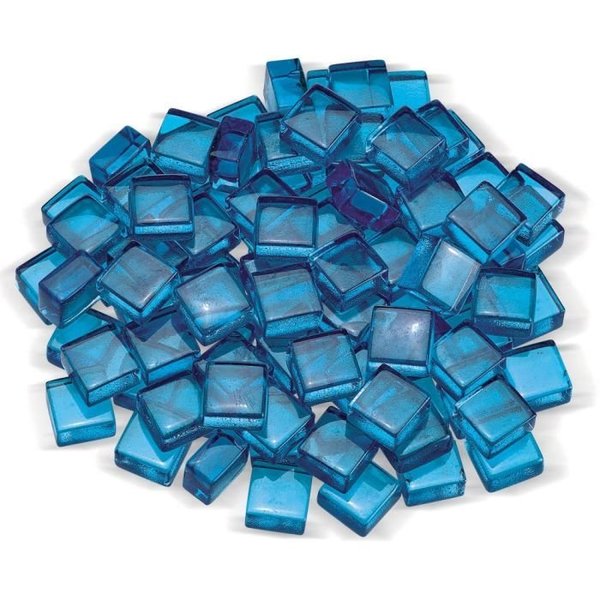 American Fire Glass 1/2 in Pacific Blue Luster Cubes, 10 lb Bag AFF-PABLLST12-2-10